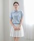 집업 반팔 니트_스카이블루