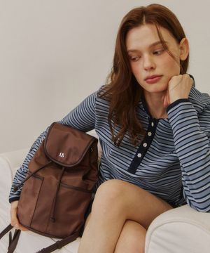 슬링 백팩 나일론 브라운