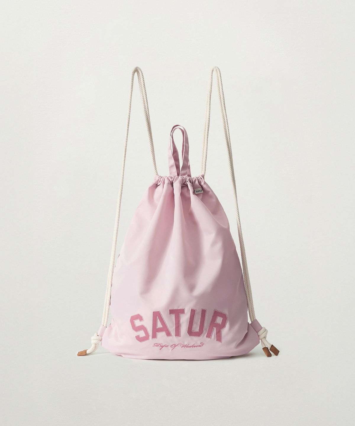 세터(SATUR) 나일론 드로우 스트링 백 라이트 핑크
