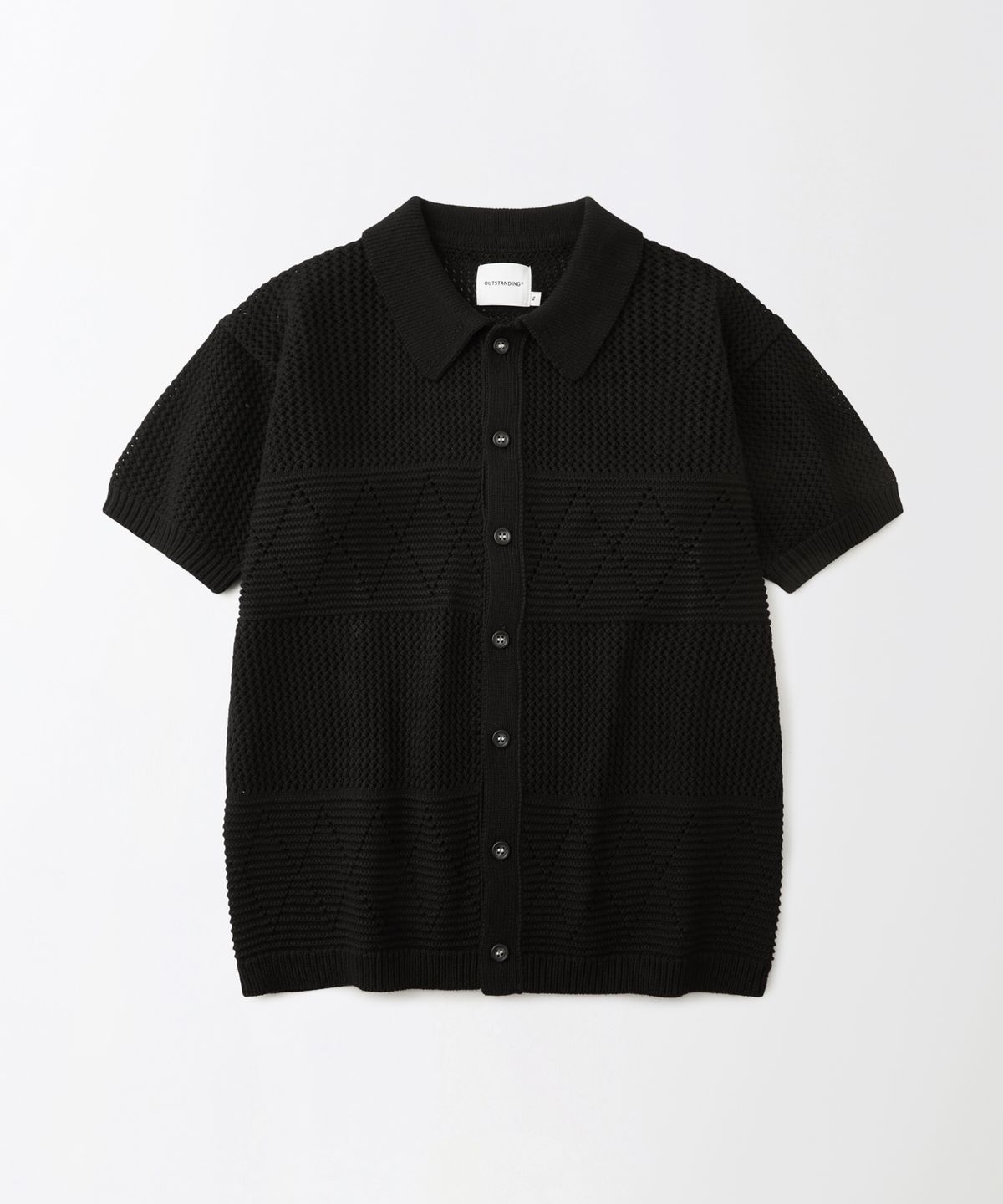 아웃스탠딩(OUTSTANDING) HS CROCHET KNIT CARDIGAN_BLACK