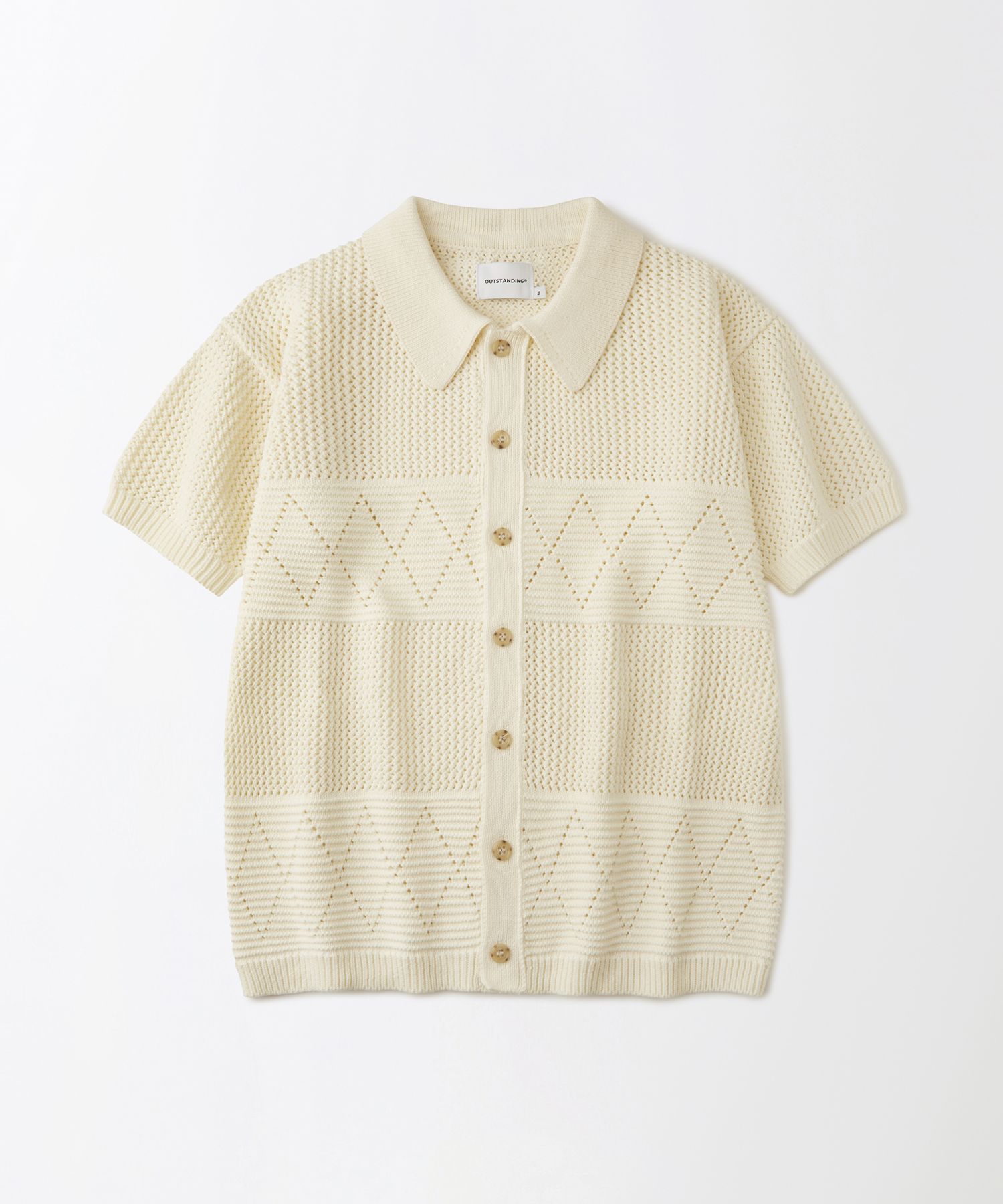 MUSINSA公式 | OUTSTANDING HS CROCHET KNIT CARDIGAN_IVORY