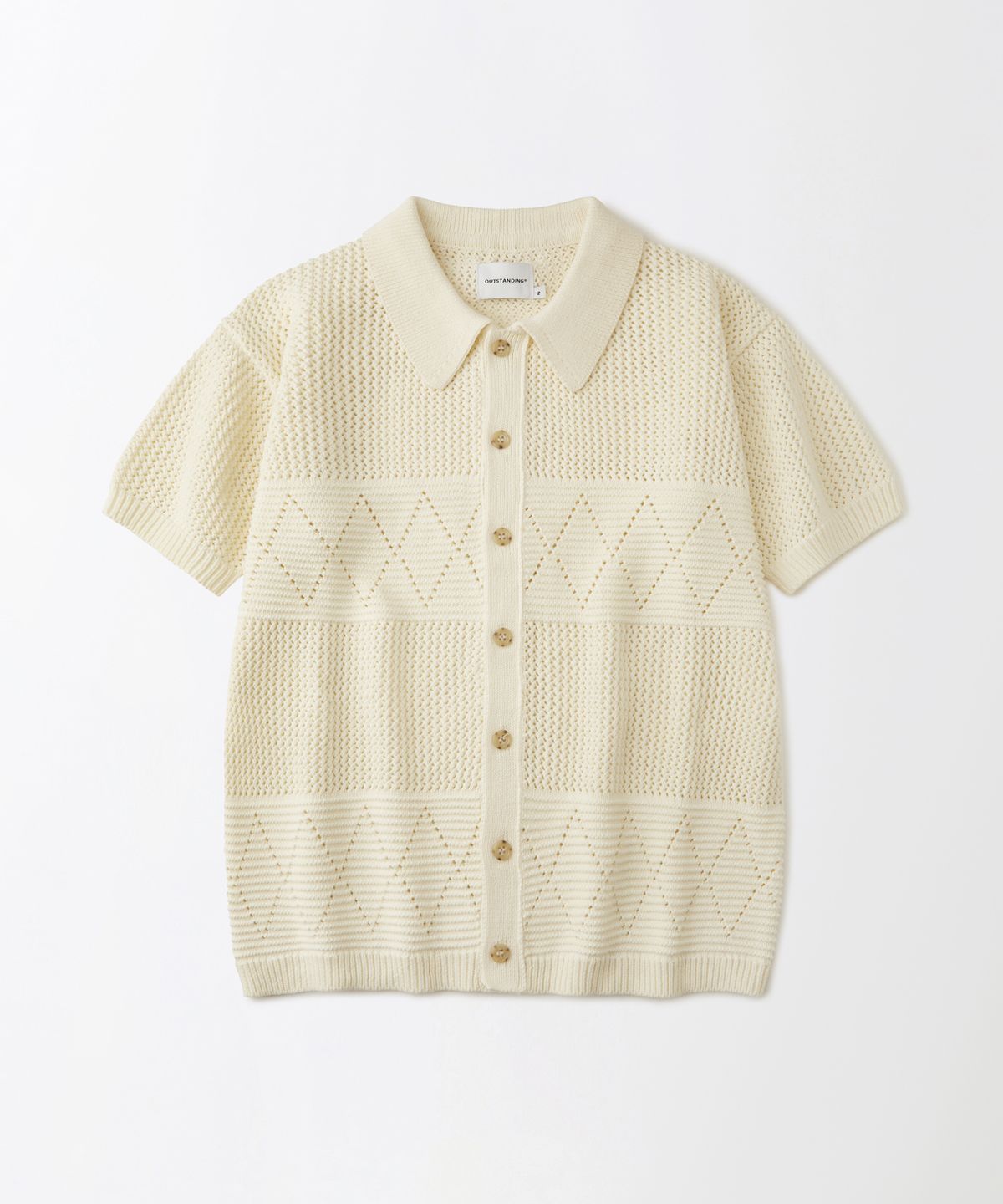 아웃스탠딩(OUTSTANDING) HS CROCHET KNIT CARDIGAN_IVORY