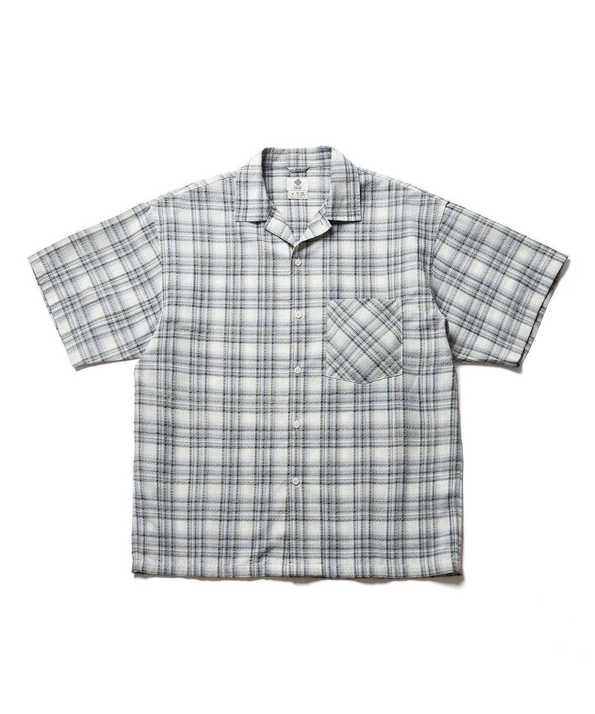 에스파이(ESFAI) OPEN COLLAR S/S SHIRT (OLIVE)