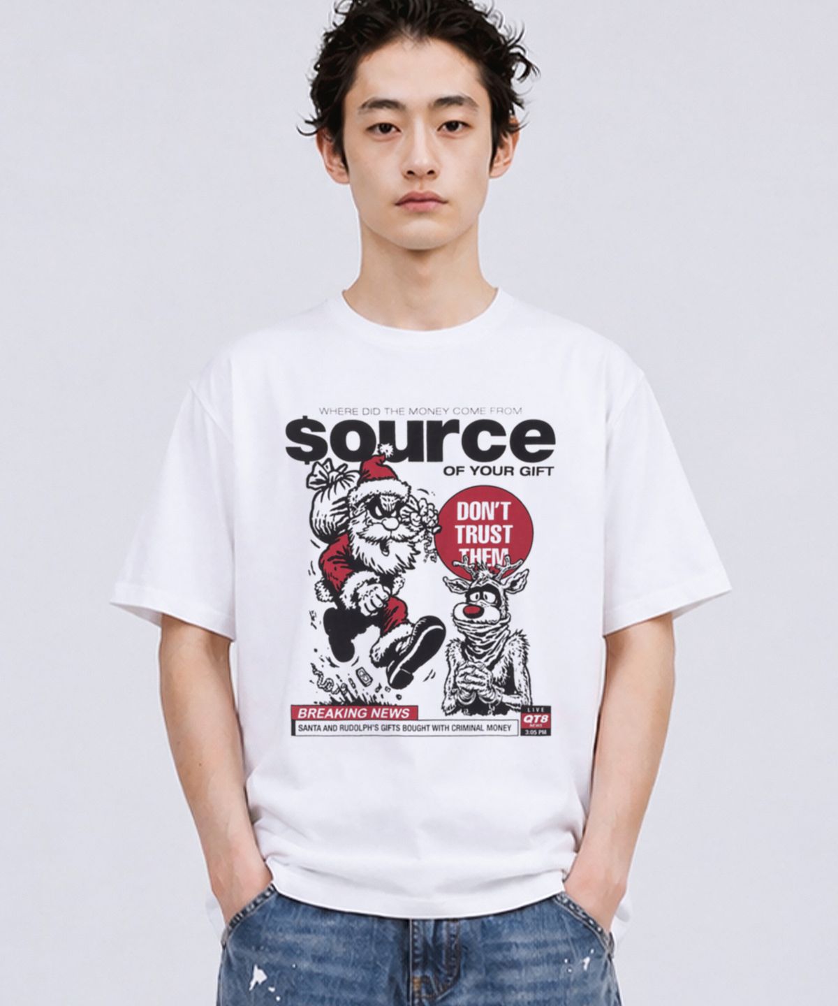 큐티에잇 가먼츠(QT8 GARMENTS) LB Santa Source Washed Tee (Ivory)