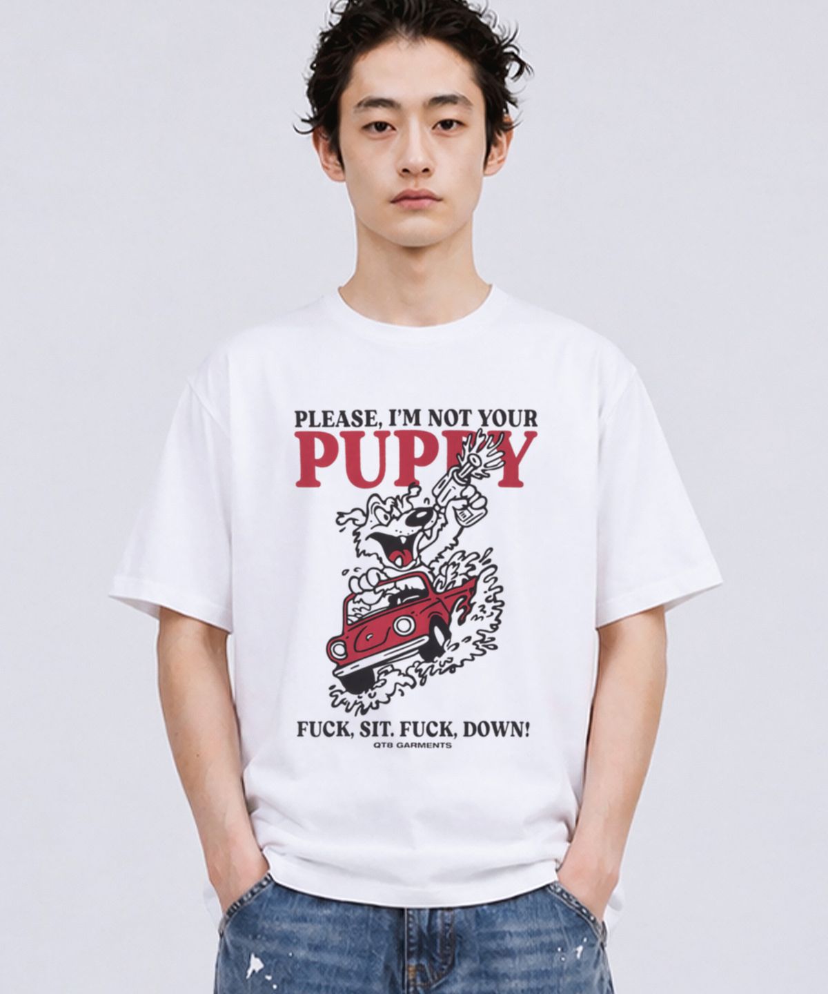 큐티에잇 가먼츠(QT8 GARMENTS) LB Bad Puppy Washed Tee (Ivory)