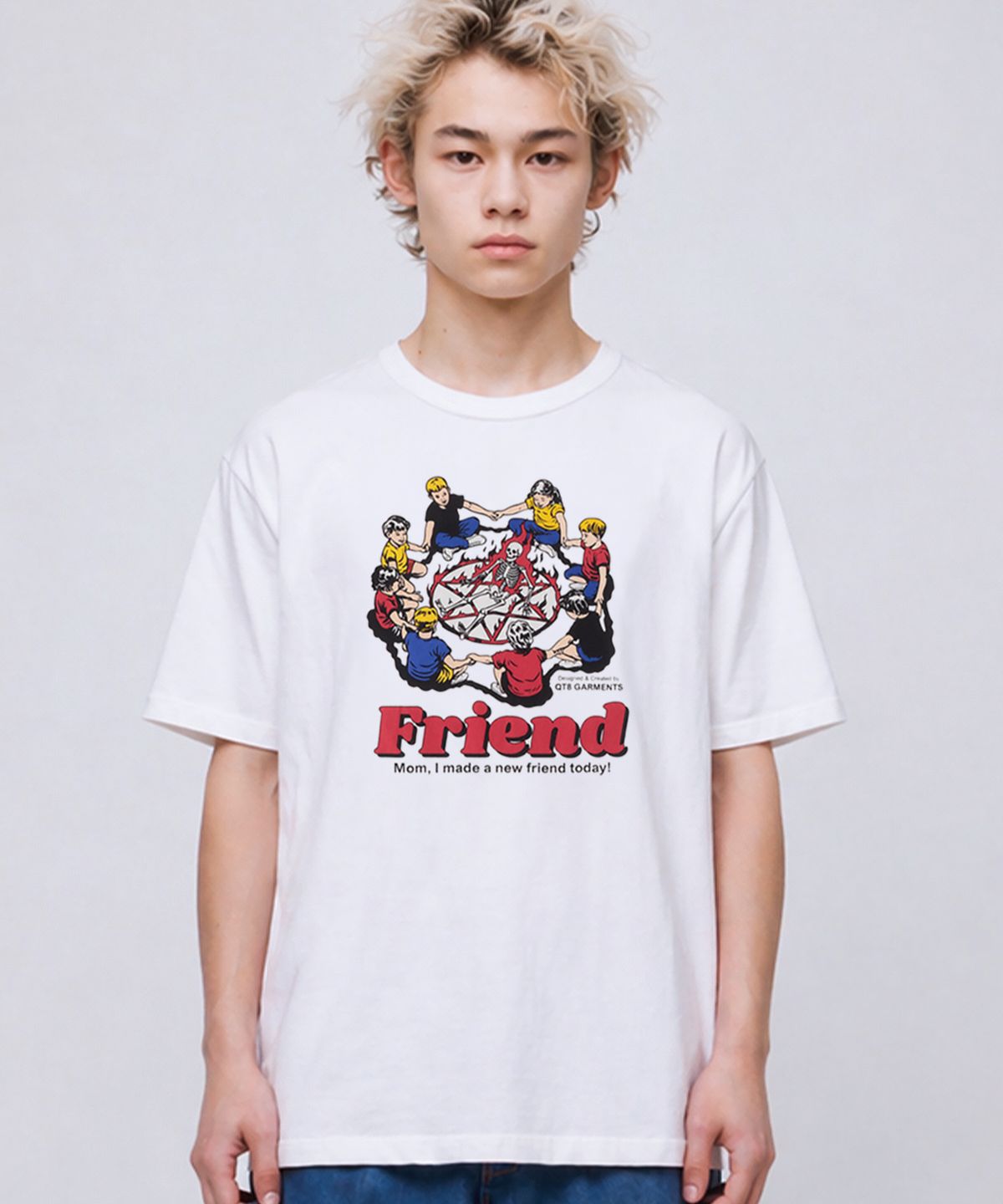큐티에잇 가먼츠(QT8 GARMENTS) LB New Friend Washed Tee (Ivory)