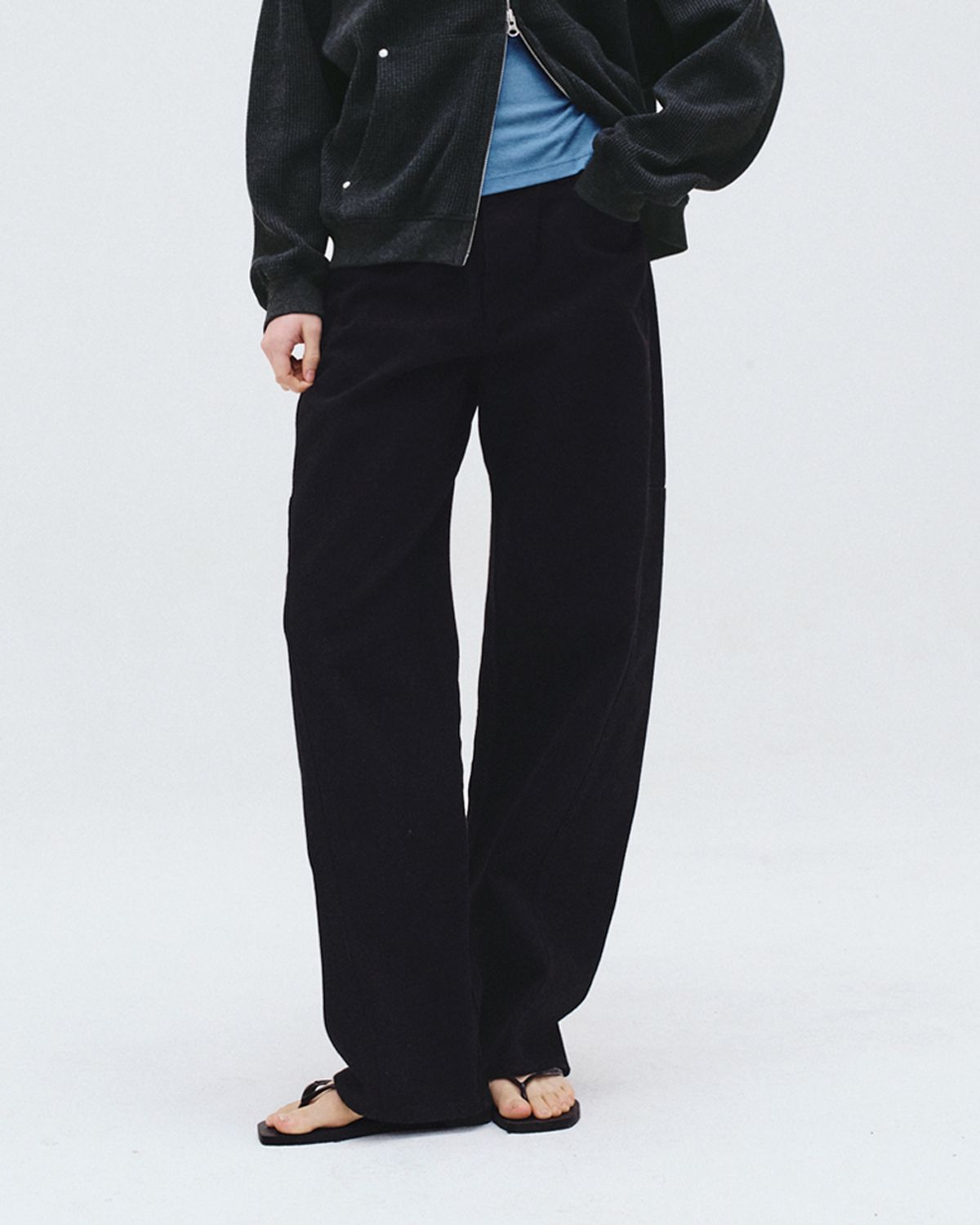 블루브릭(BLUEBRICK) Round tomboy denim (black)