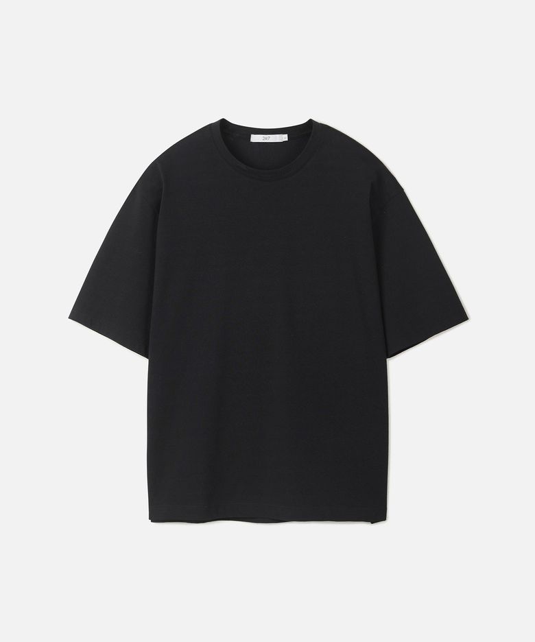 코튼 아스킨 블렌디드 크롭 티 BLACK