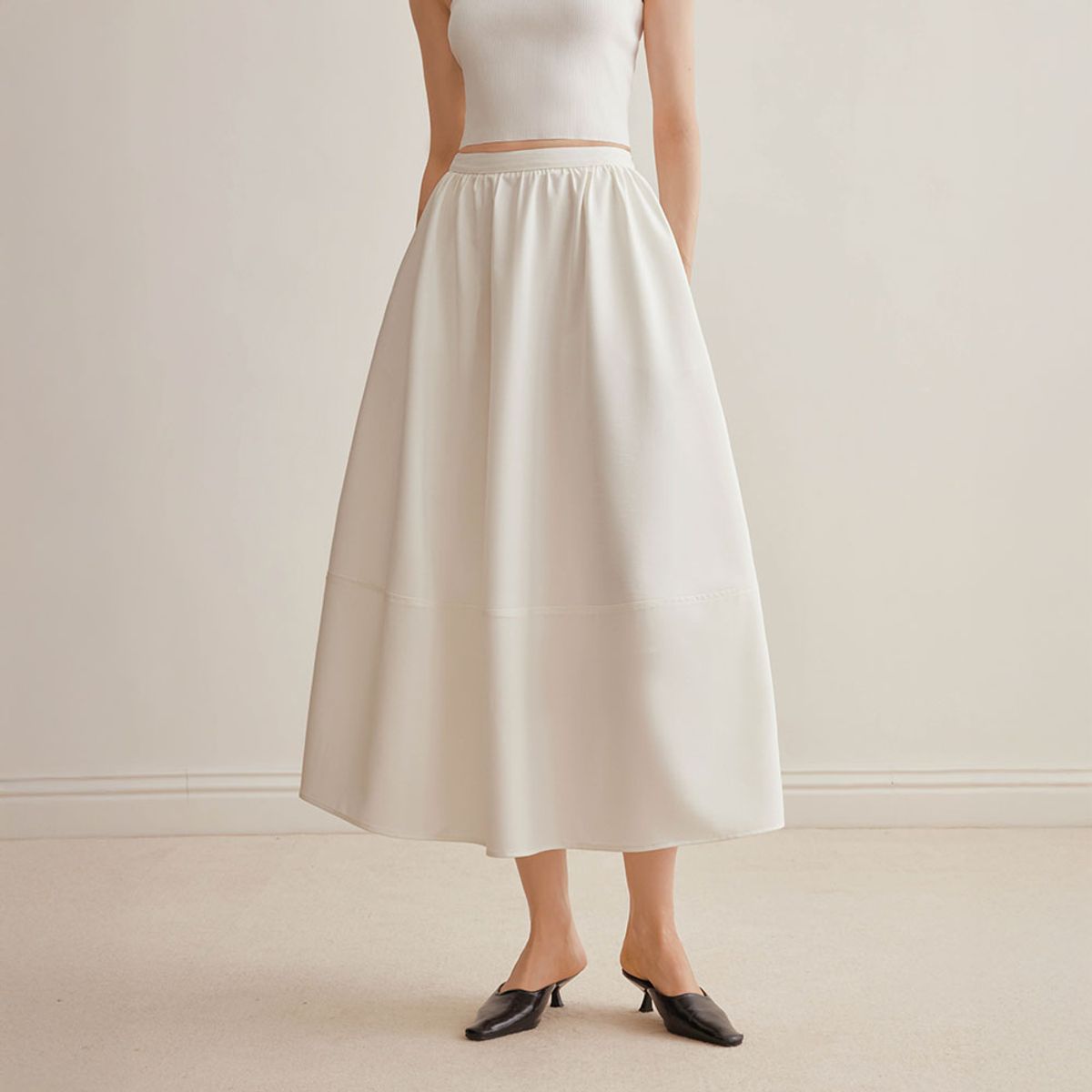 와이와이아이엠(YYIAM) YY_Patchwork white skirt