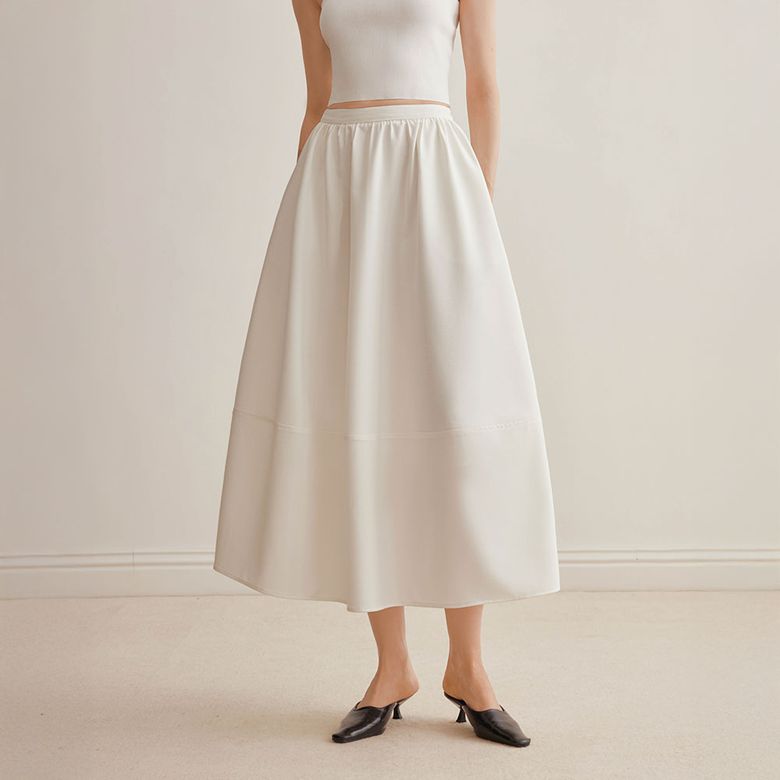 YY_Patchwork white skirt