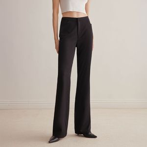 YY_Black bootcut suit pants