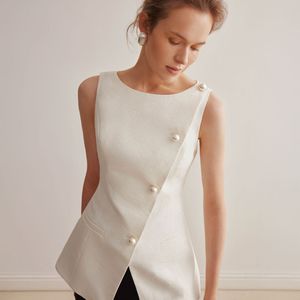 YY_Pearl buckle vest