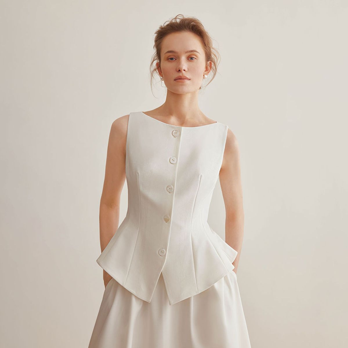 와이와이아이엠(YYIAM) YY_Patchwork white vest