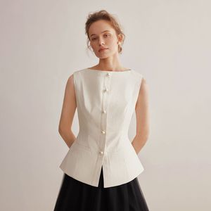 YY_Pearl buckle commute vest_2color