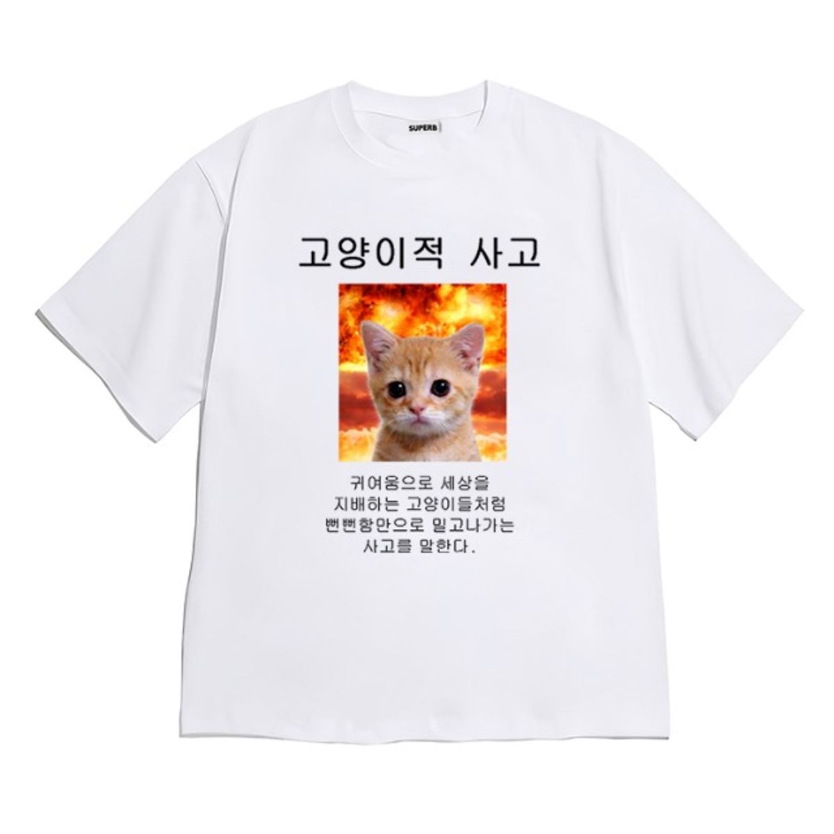 8톤트럭케이스(8TONTRUCK) [반팔티셔츠 고양이적사고]남여공용 오버핏