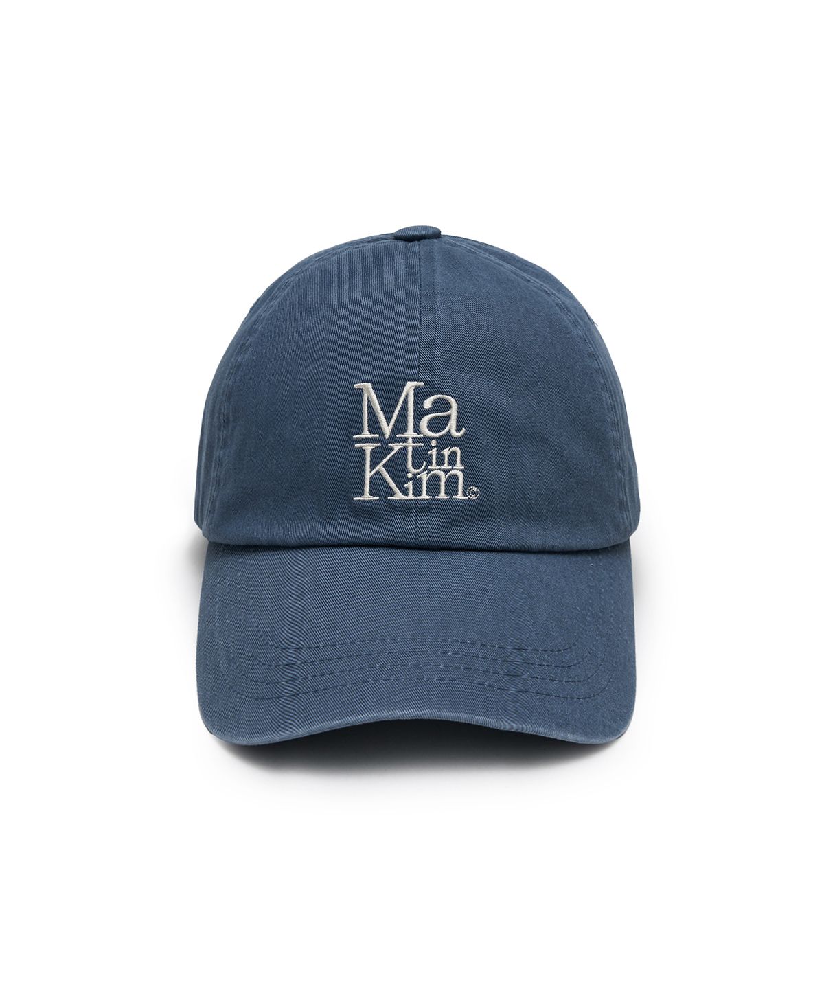 마뗑킴(MATIN KIM) MATIN BLOCK LOGO BALL CAP IN SMOKE BLUE