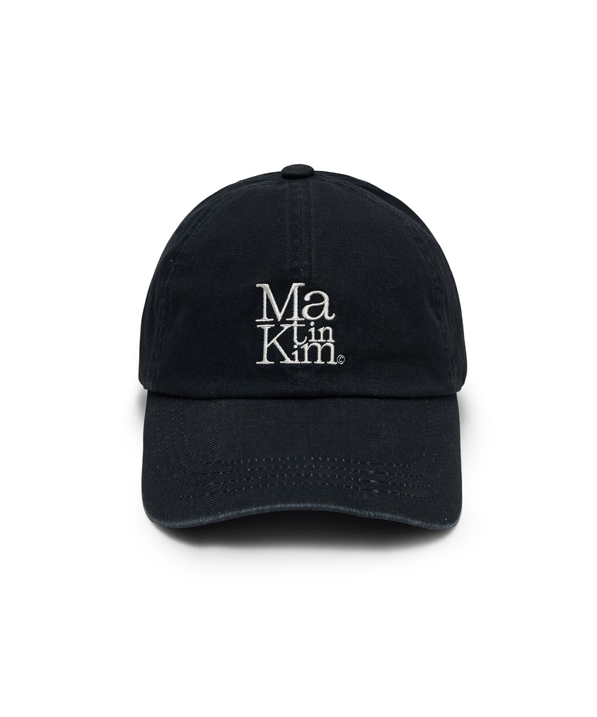 마뗑킴(MATIN KIM) MATIN BLOCK LOGO BALL CAP IN DARK NAVY