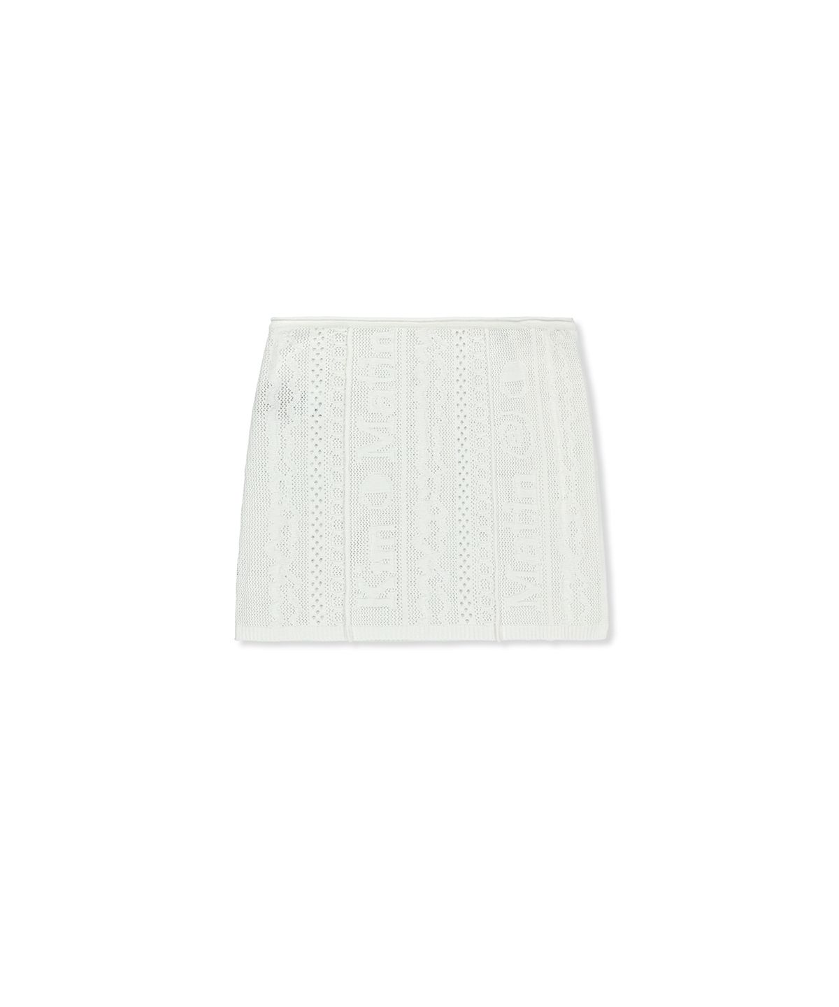마뗑킴(MATIN KIM) MESH LOGO WRAP MINI SKIRT IN WHITE