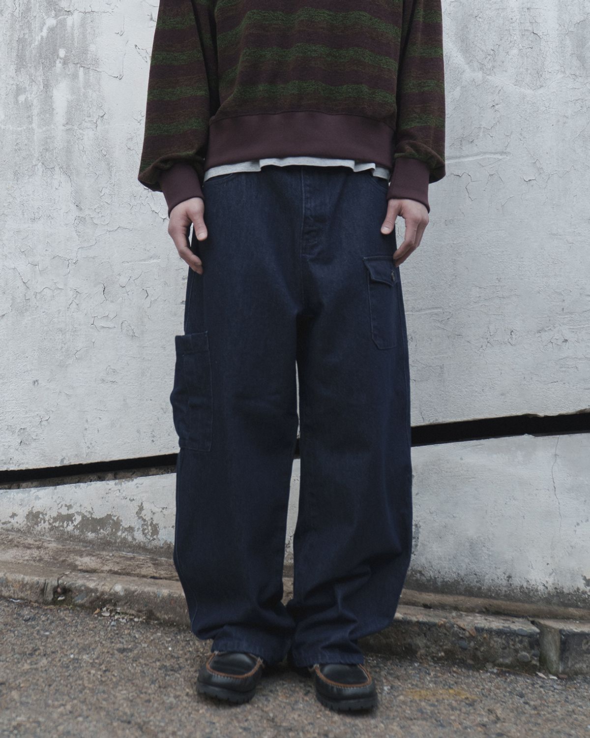 사일런트실러블(SILENTSYLLABLE) Painter cargo denim pants / Indigo