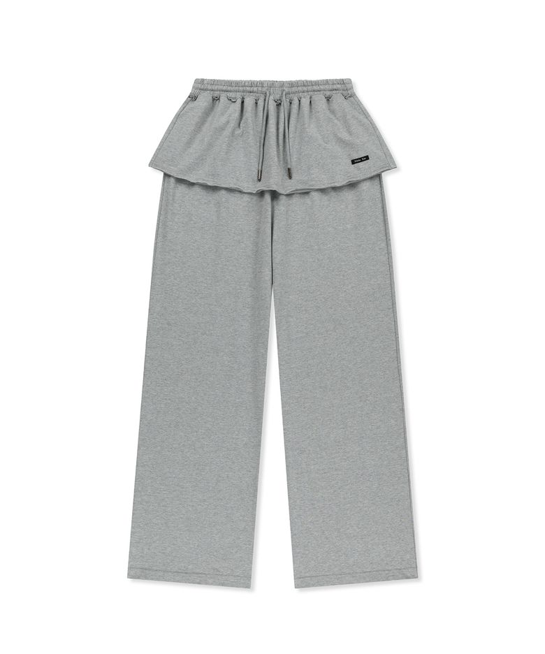 LAYERED SKIRT JERSEY PANTS IN GREY