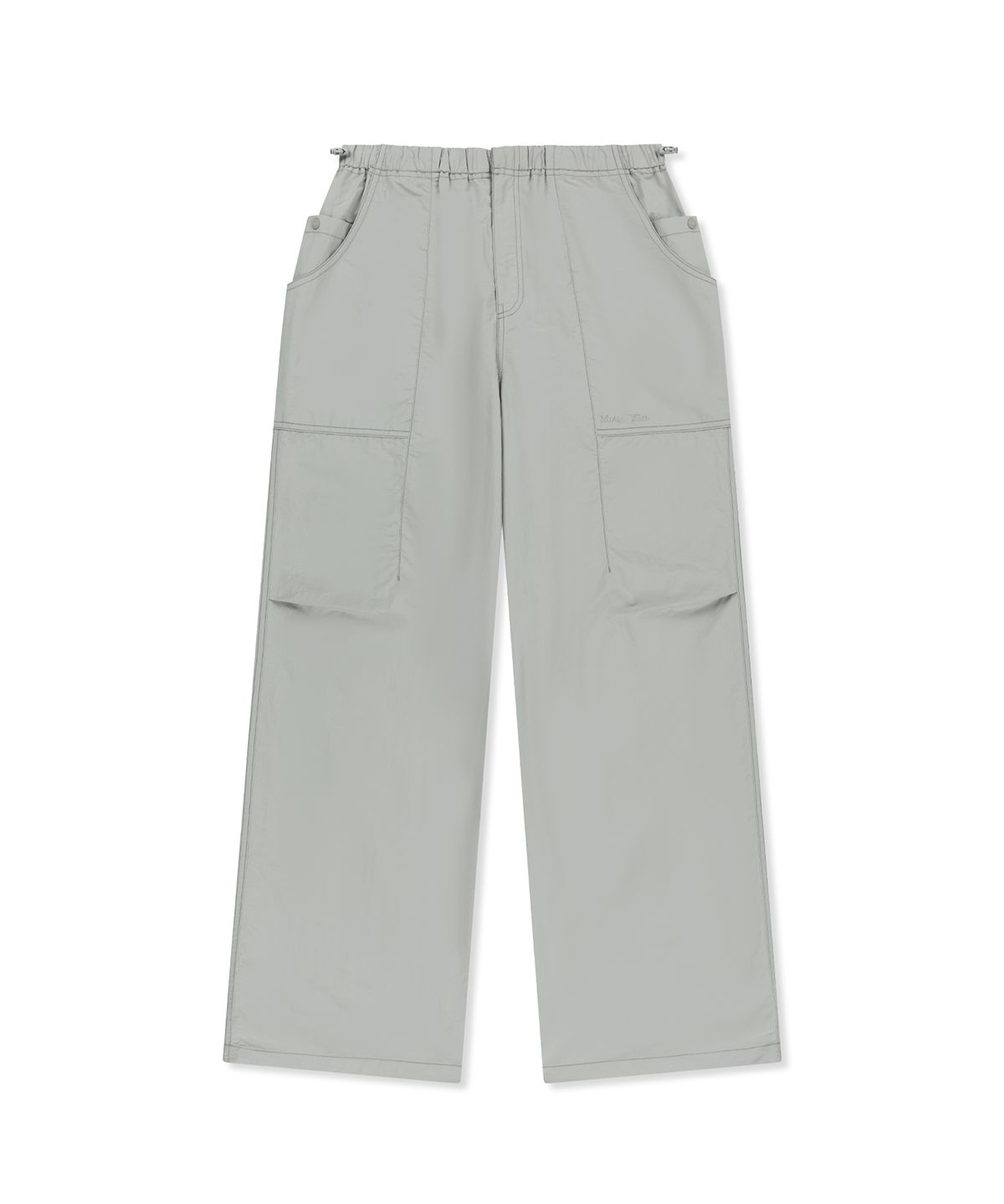 마뗑킴(MATIN KIM) MULTI PANEL PARACHUTE PANTS IN LIGHT GREY