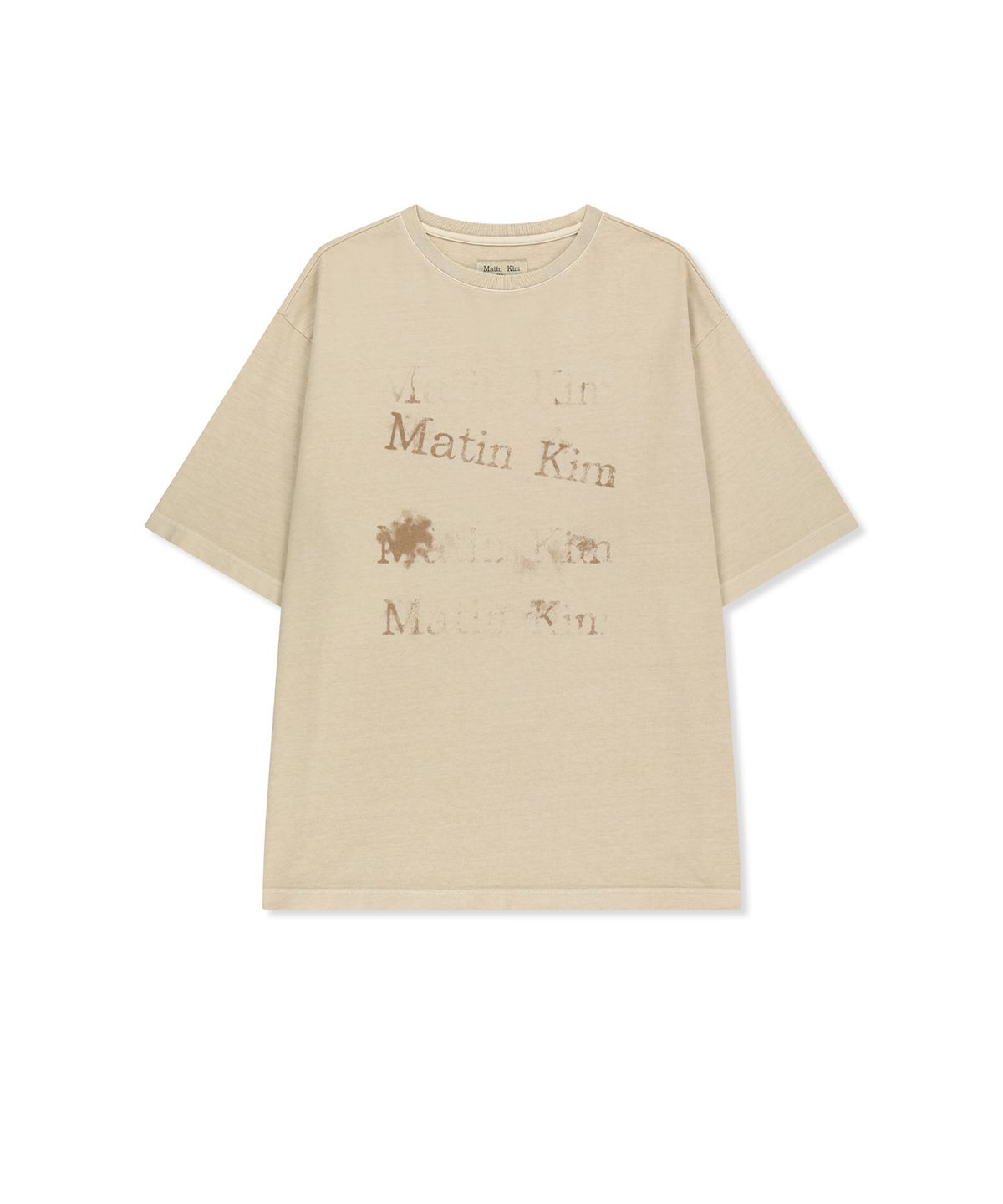마뗑킴(MATIN KIM) PIGMENT GRAFFITI LOGO TOP IN BEIGE