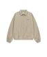 SMALL LOGO COTTON ZIP UP JUMPER IN LIGHT BEIGE