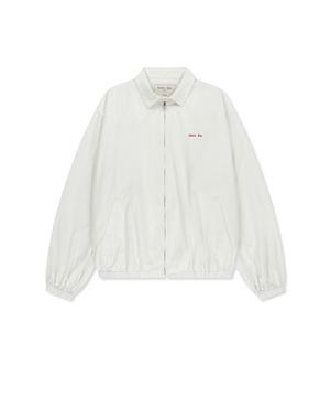 SMALL LOGO COTTON ZIP UP JUMPER IN WHITE