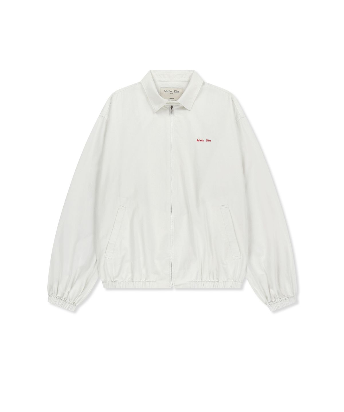 마뗑킴(MATIN KIM) SMALL LOGO COTTON ZIP UP JUMPER IN WHITE