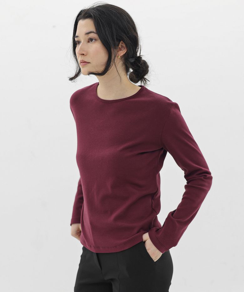 로빈 라운드 티셔츠 _burgundy