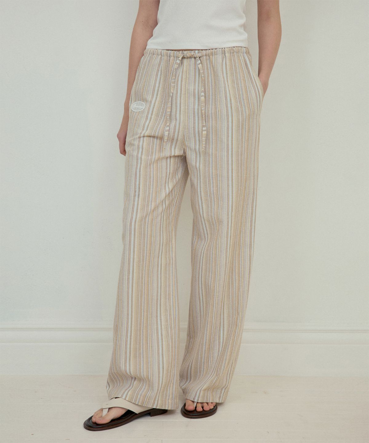 아우어노스텔지아(OURNOSTALGIA) Bohemian stripe pants_Mix ivory(O25-PT08)