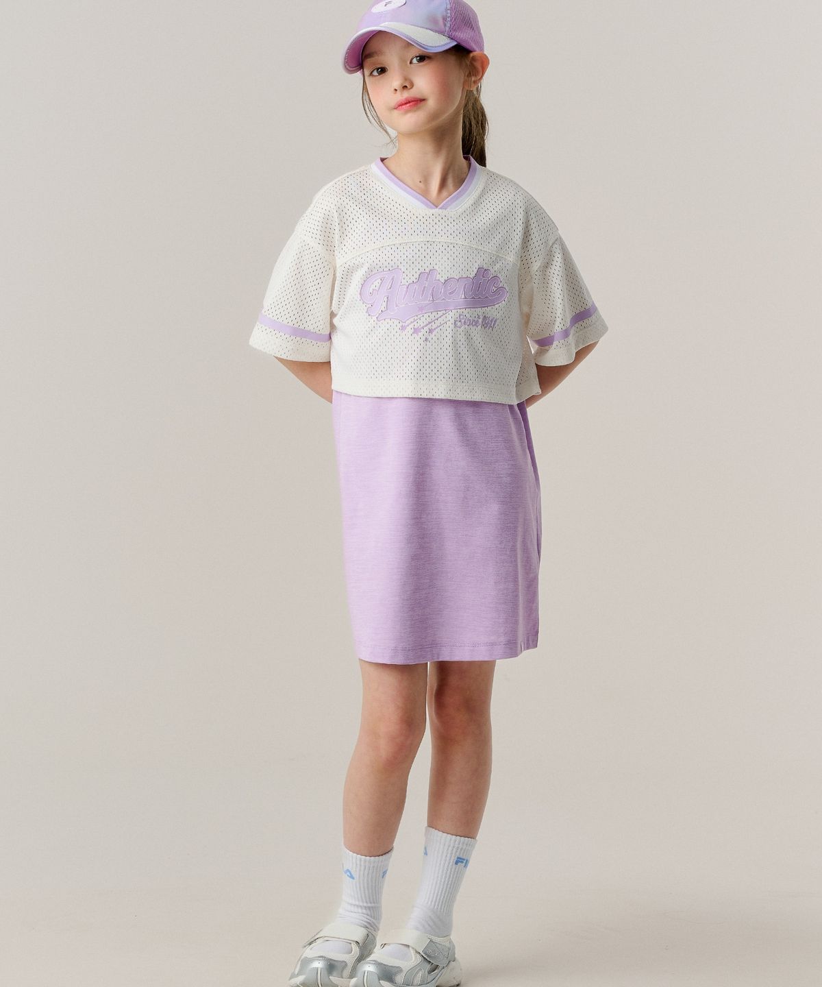 휠라 키즈(FILA KIDS) Drywave 메쉬 레이어드 원피스