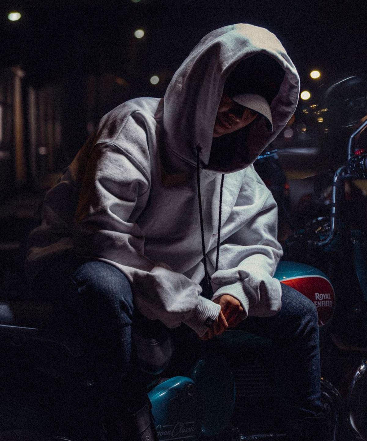 모빈스알(MOVINS.R) (후디 화이트 멜란지) PENNA AMOR SWEAT HOODIE - WHITE MELANGE