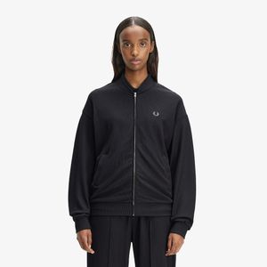 [womens] 립 트리코트 보머 재킷 - 블랙 AFPF2612123-102