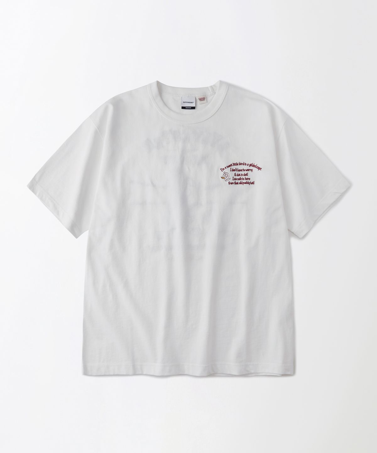 아웃스탠딩(OUTSTANDING) [LOONEY TUNES] HALF SLEEVE TEE(SYLVESTER)_OFF WHITE
