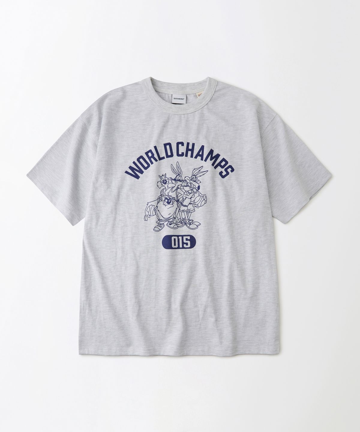아웃스탠딩(OUTSTANDING) [LOONEY TUNES] HALF SLEEVE TEE(WORLD CHAMPS)_1%MELANGE GRAY