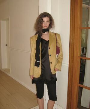 Luna pleated scarf - Black