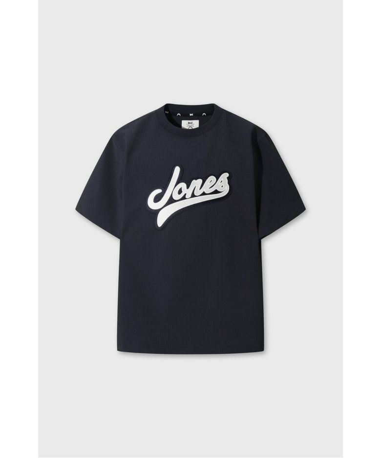 [WAAC X JONES] Men s Curved Logo Seersucker Pullover WMTCM26471NYD