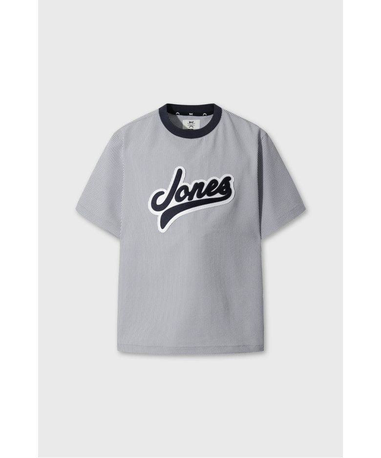 [WAAC X JONES] Men s Curved Logo Seersucker Pullover WMTCM26471NYX