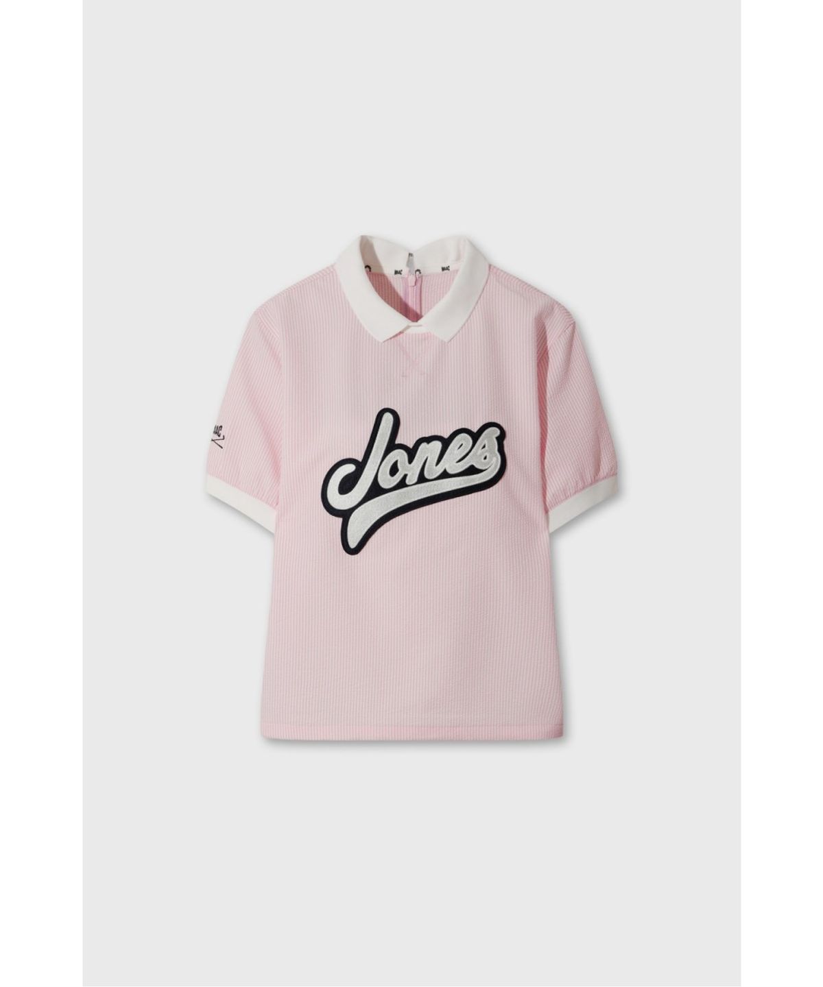 왁(WAAC) [WAAC X JONES] Women’s Curved Logo Seersucker Pullover WWTCM26470PIL
