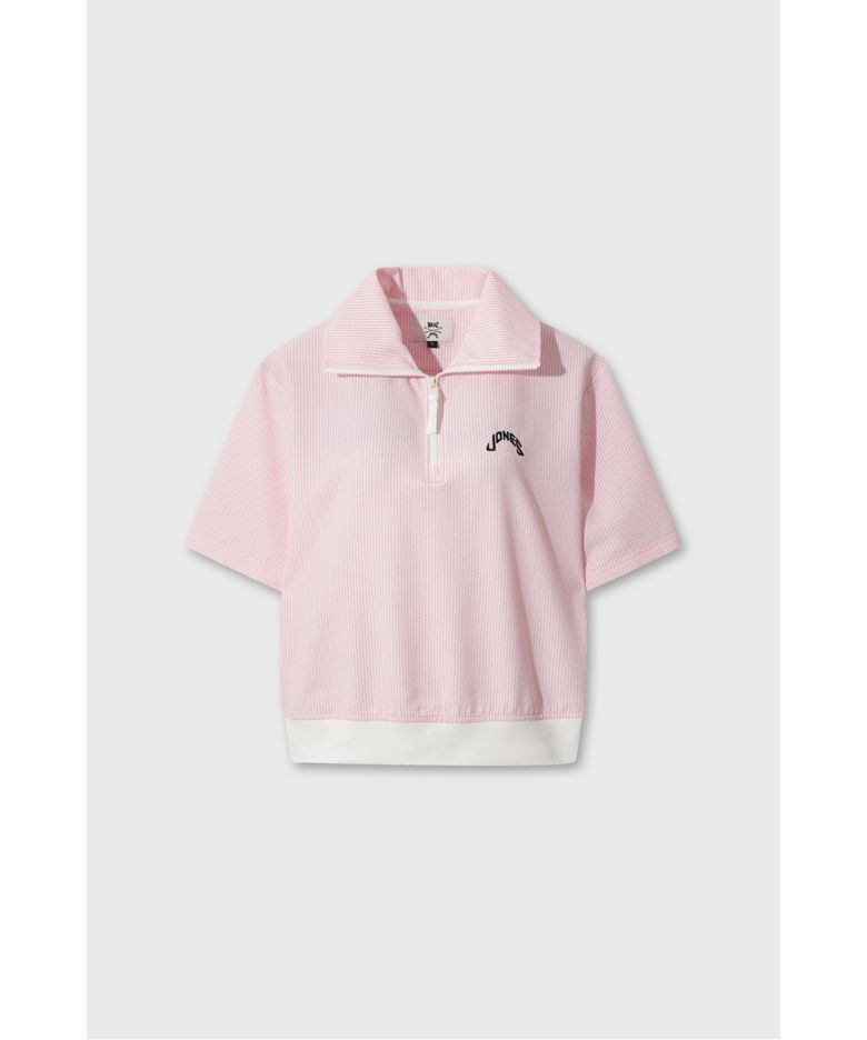 [WAAC X JONES] Women’s Seersucker Half-zip Polo WWTCM26471PIL