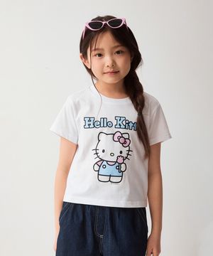 [키즈] (산리오캐릭터즈) 반팔 데님 상하세트(WHITE)_SPSMG25KU3