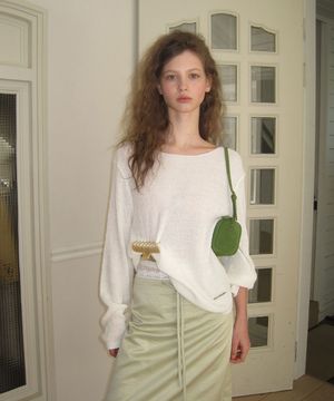 Milo linen round knit - Ivory