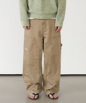 washed carpenter pants (beige)