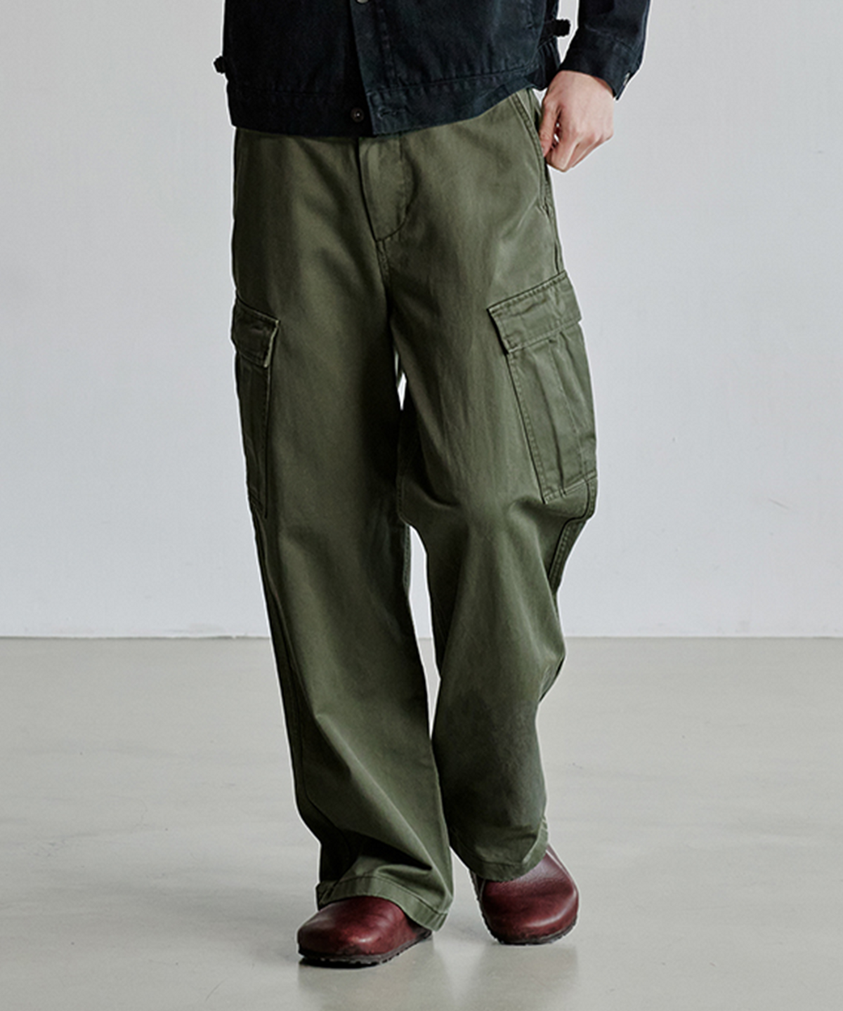 유니온블루(UNION BLUE) [V2] M65 WIDE CARGO PANTS [KHAKI]