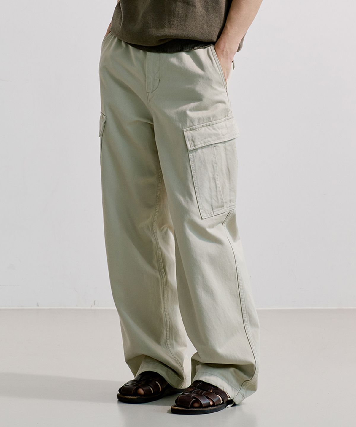 유니온블루(UNION BLUE) [V2] M65 WIDE CARGO PANTS [BEIGE]