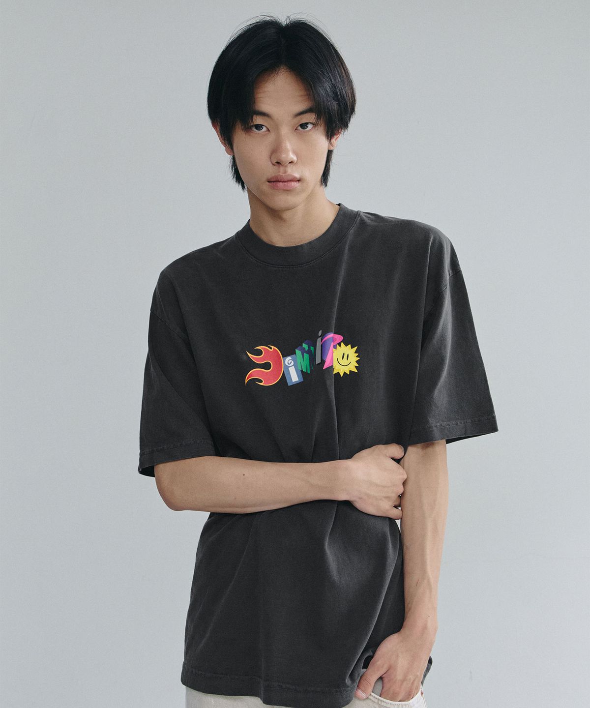 디미토(DIMITO) GRAPHIC COMBO SSV GD 6.5OZ TEE VINTAGE BLACK