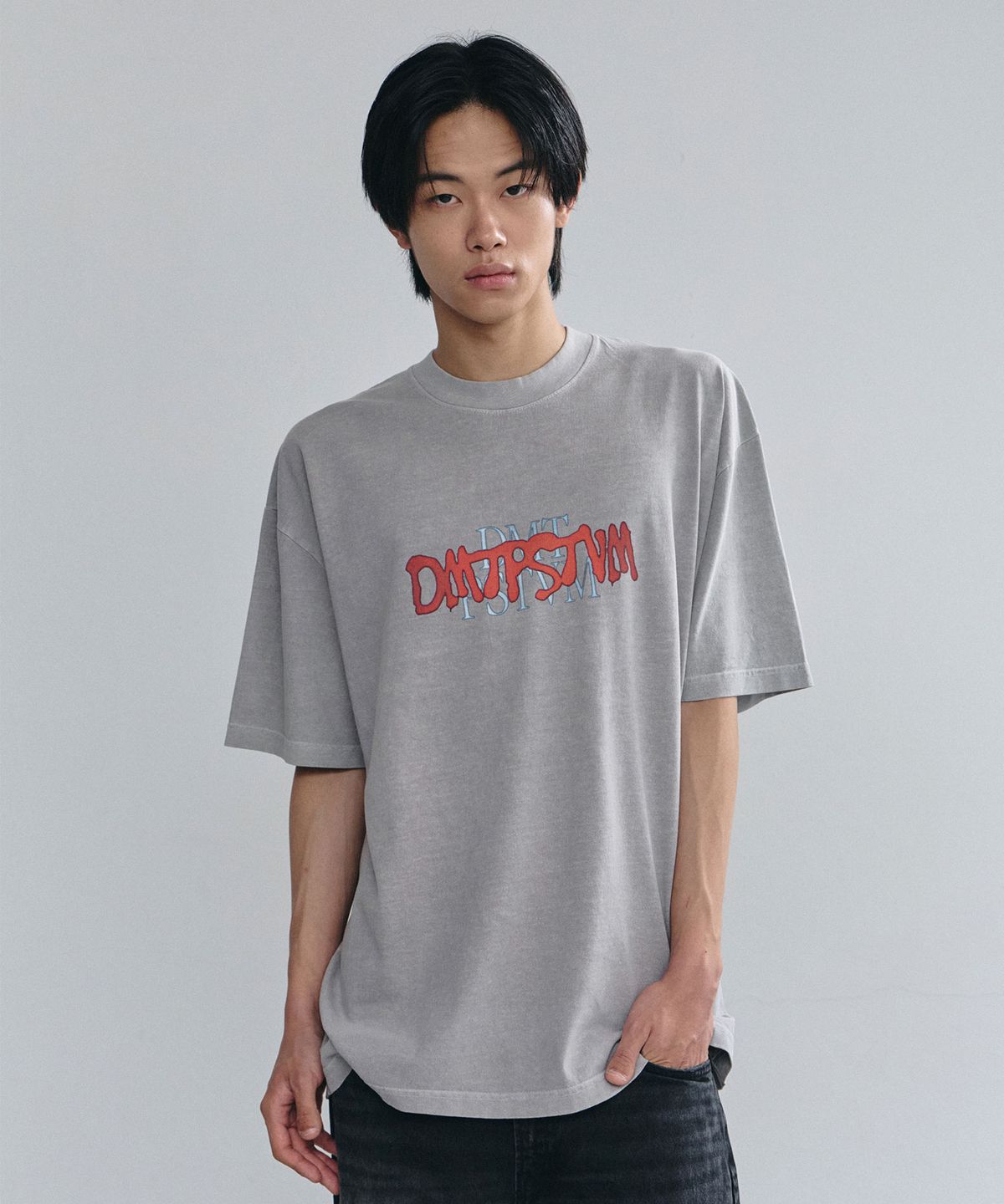 디미토(DIMITO) CRT TYPE DMT SSV GD 6.5OZ TEE DARK SILVER