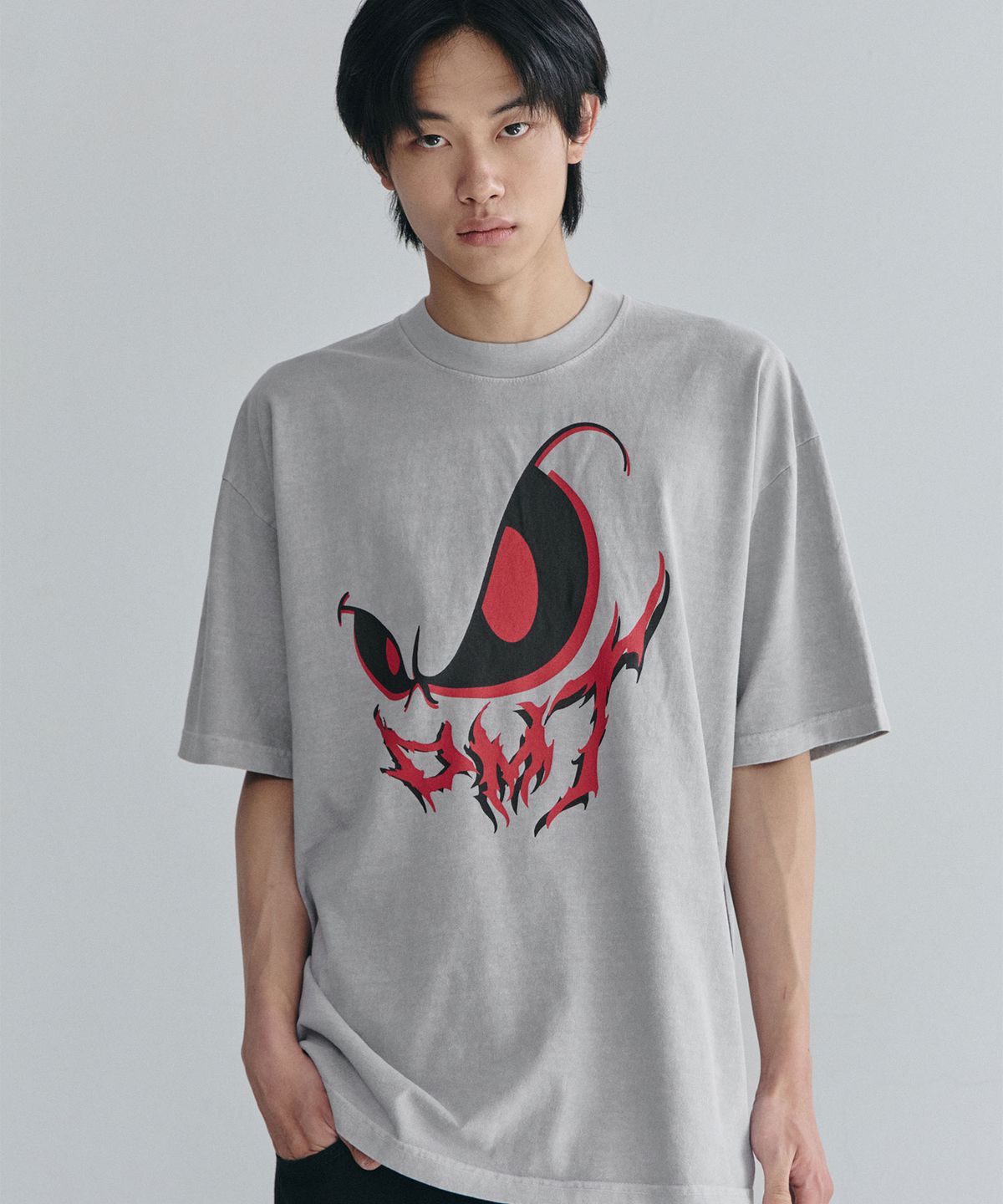 디미토(DIMITO) DMT EVIL MASK SSV GD 6.5OZ TEE DARK SILVER