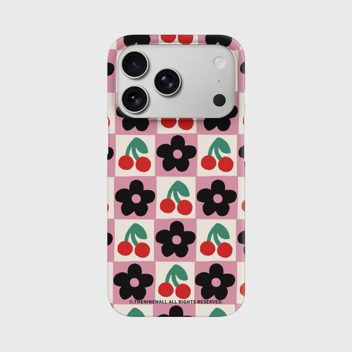 더나인몰(THE NINEMALL) cherry flower checkerboard [하드 폰케이스]